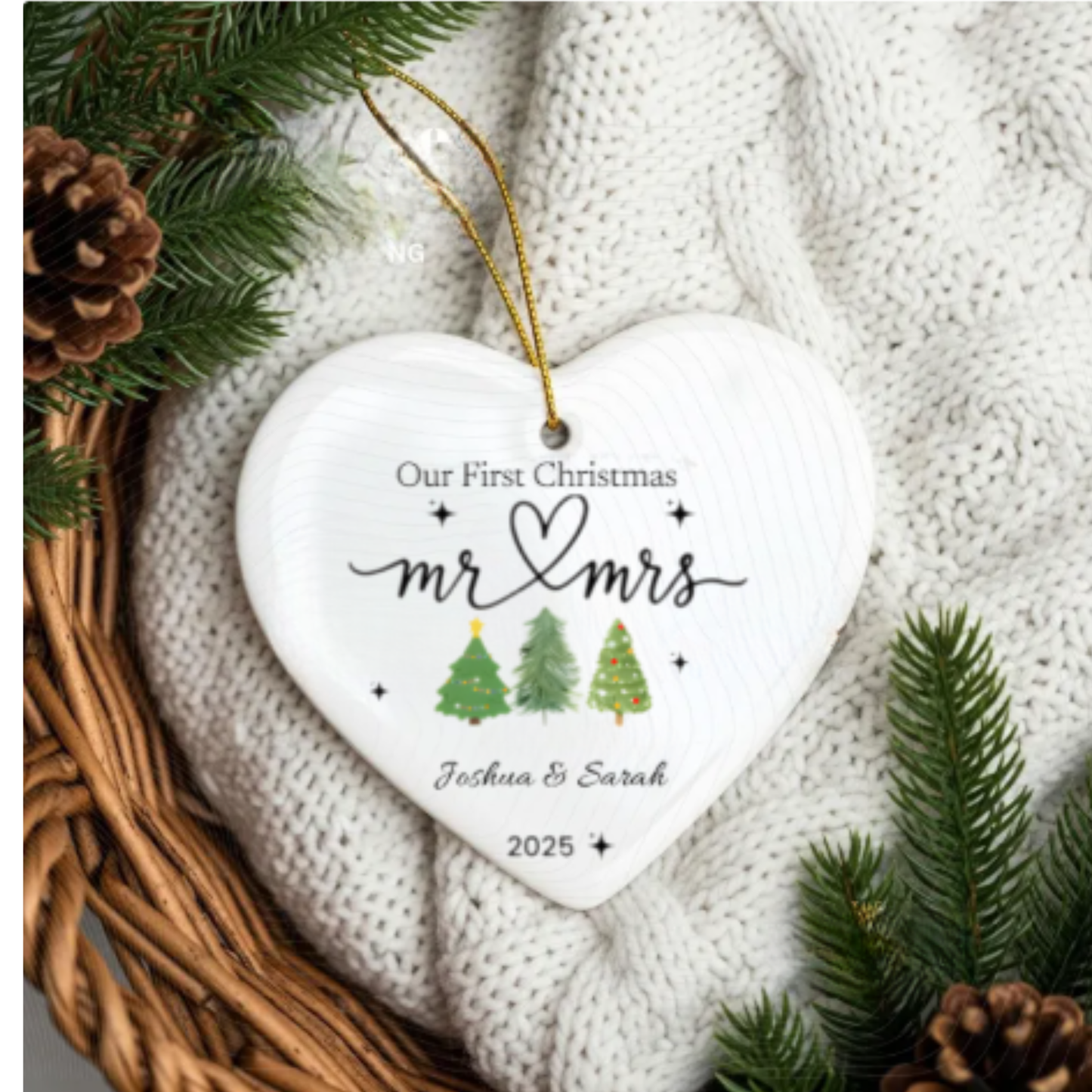 Our First  Christmas Heart Ornament