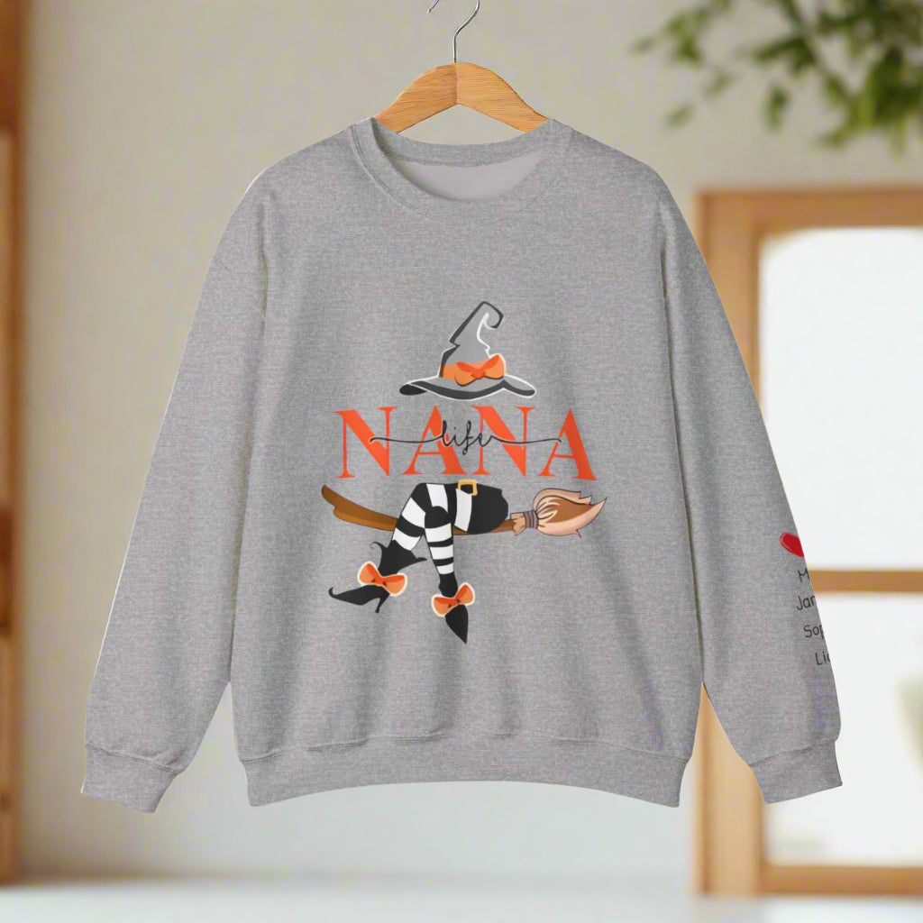 Personalized Nana Witch Sweatshirt – Custom Halloween Gift for Grandma