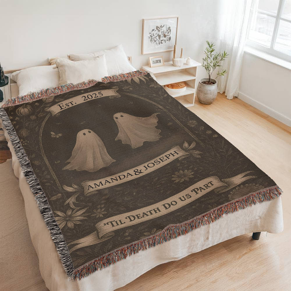 Til' Deaths Do Us Part Personalized Woven Blanket