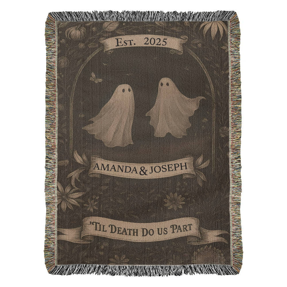 Til' Deaths Do Us Part Personalized Woven Blanket