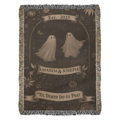 Til' Deaths Do Us Part Personalized Woven Blanket