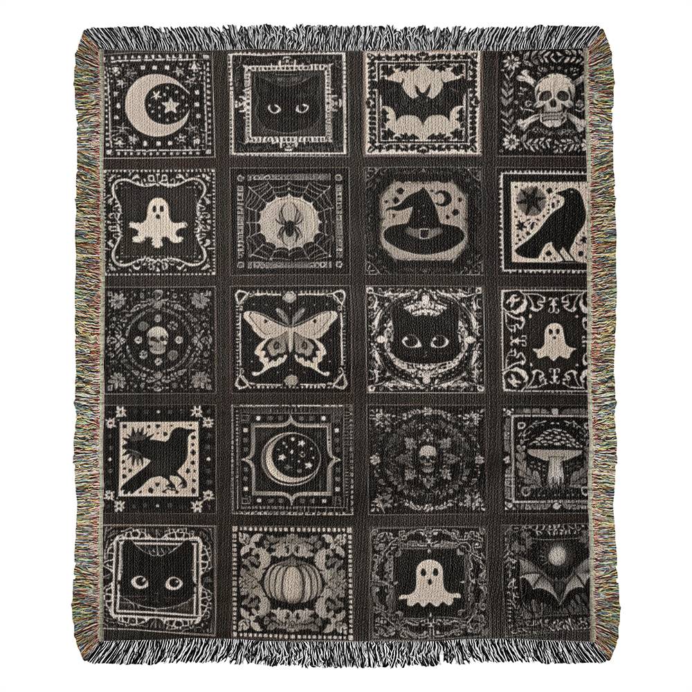 Halloween Tile  Heirloom Woven Blanket (Portrait)