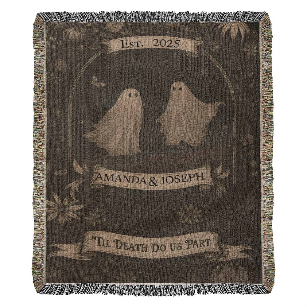 Til' Deaths Do Us Part Personalized Woven Blanket