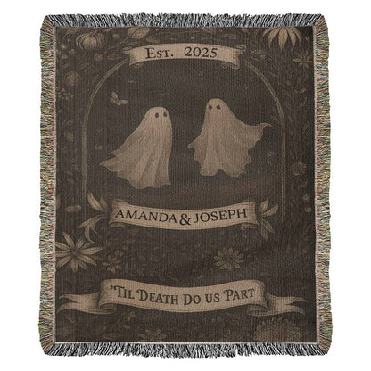 Til' Deaths Do Us Part Personalized Woven Blanket