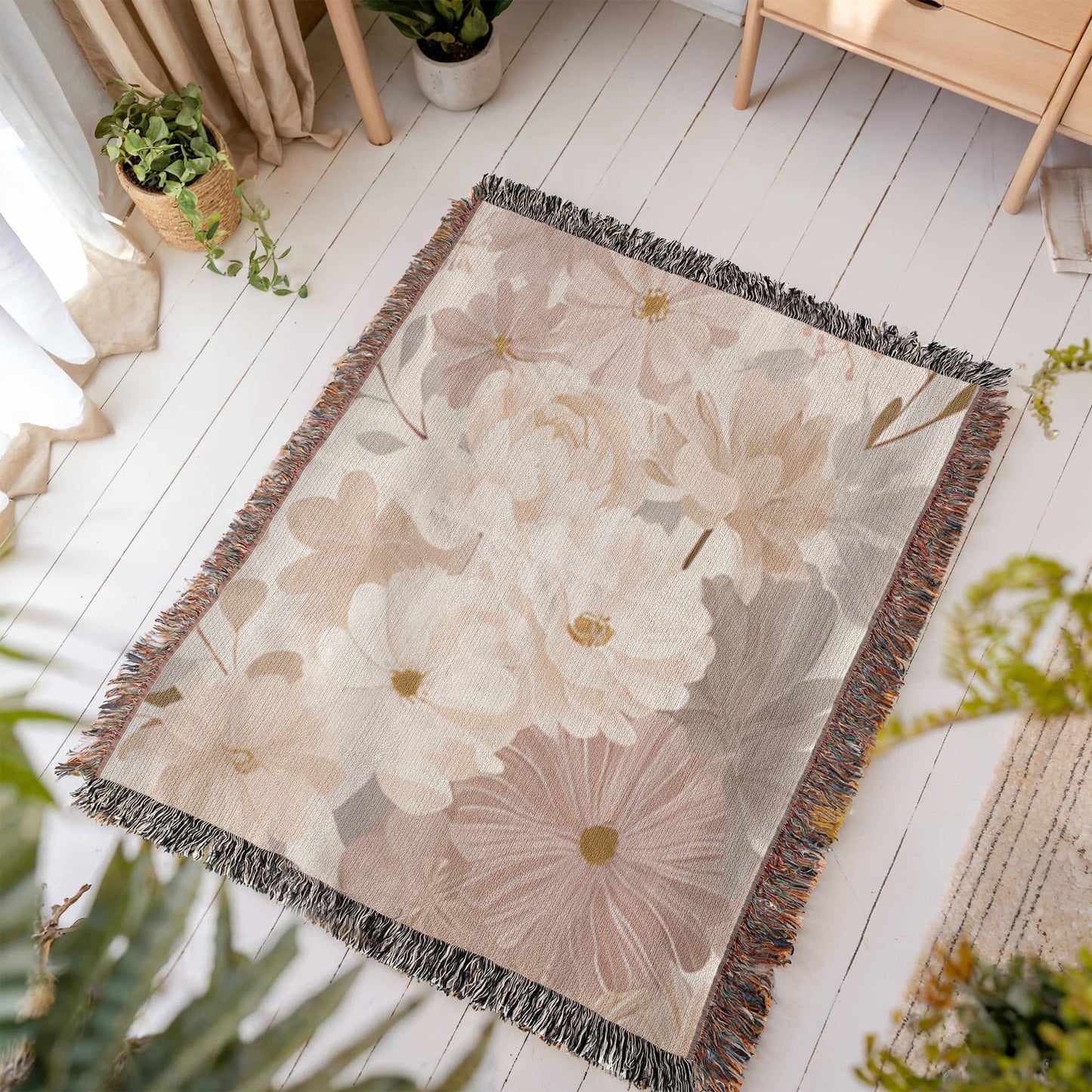 Floral Heirloom Woven Blanket
