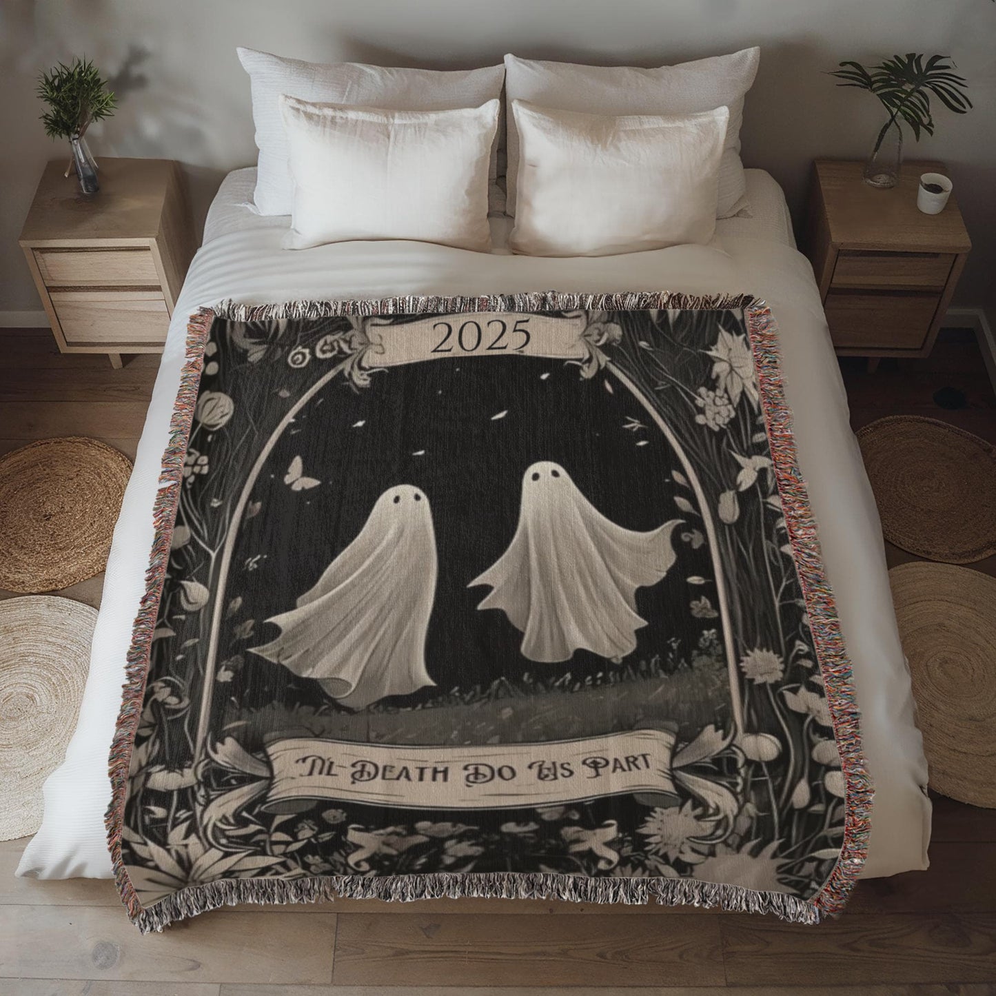 Personalized Ghost Heirloom Woven Blanket (Portrait)