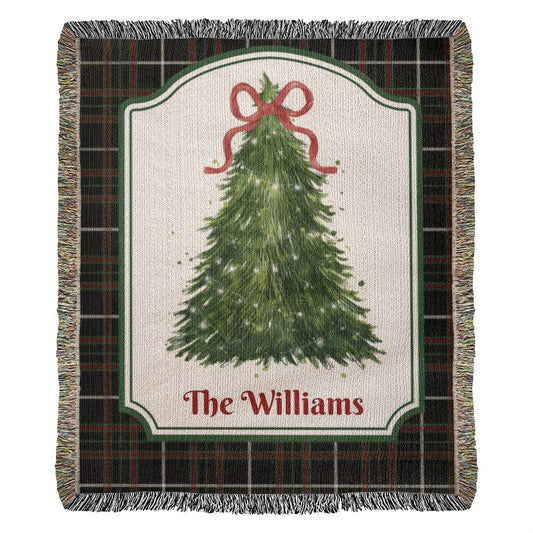 Personalized Holiday Woven Blanket