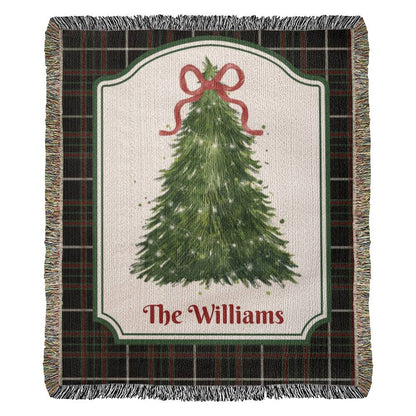 Personalized Holiday Woven Blanket