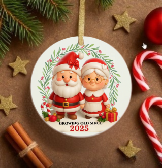 Personalized Santa & Mrs. Claus Ornament 2025