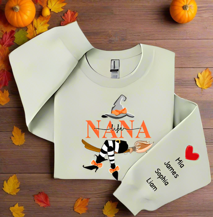 Personalized Nana Witch Sweatshirt – Custom Halloween Gift for Grandma
