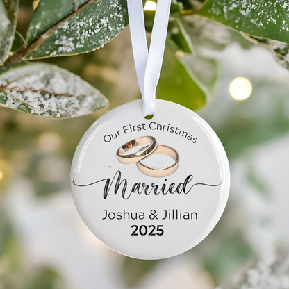 First Christmas Married Keepsake Ornament