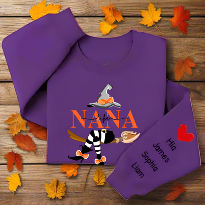 Personalized Nana Witch Sweatshirt – Custom Halloween Gift for Grandma