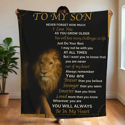 To My Son Lion Blanket  {50" x 60"}
