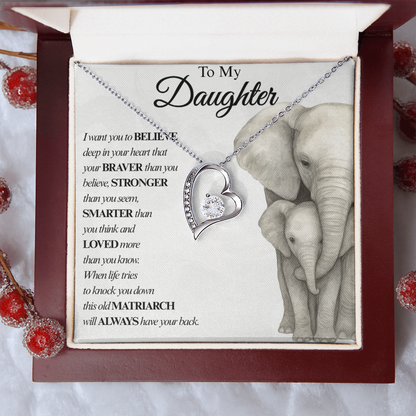 I BELIEVE IN YOU- ELEPHANTS EMBRACE NECKLACE