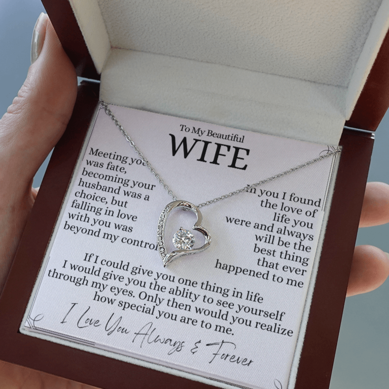 To My Beautiful Wife- Forever Love Pendant Necklace