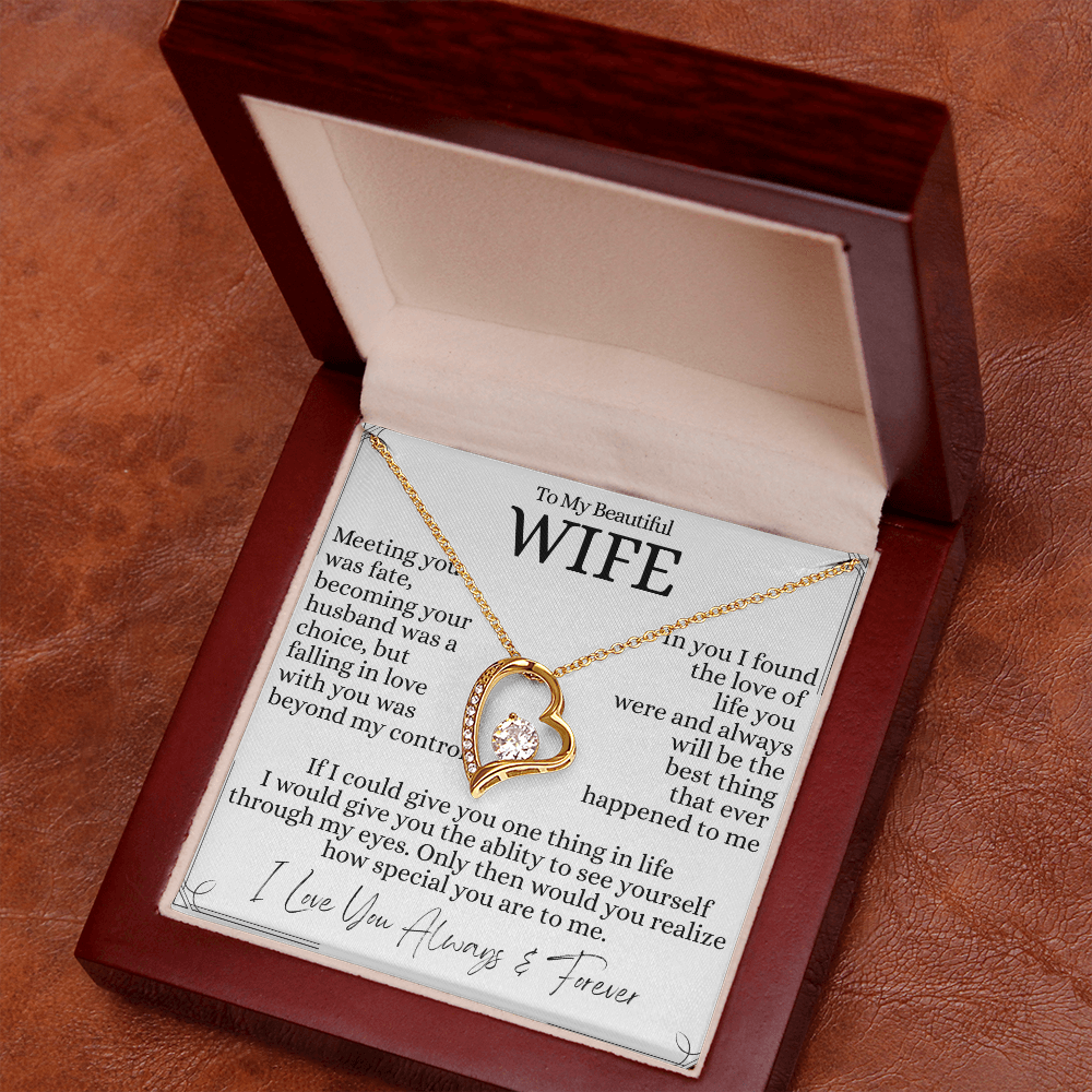 To My Beautiful Wife- Forever Love Pendant Necklace