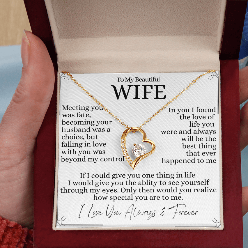 To My Beautiful Wife- Forever Love Pendant Necklace