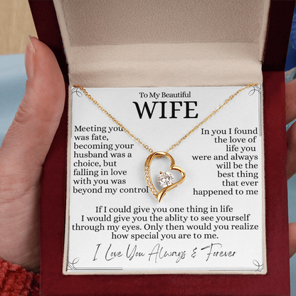 To My Beautiful Wife- Forever Love Pendant Necklace