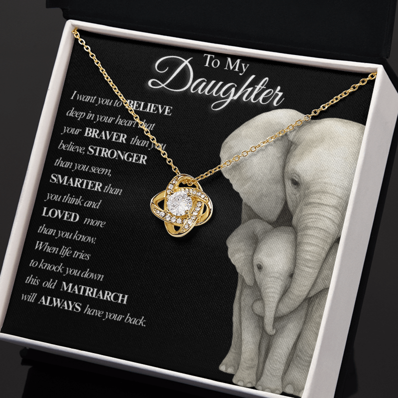 To My Daughter- Always  Love Knot Necklaces