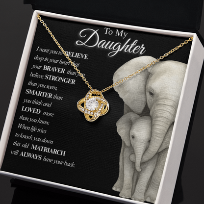 To My Daughter- Always  Love Knot Necklaces