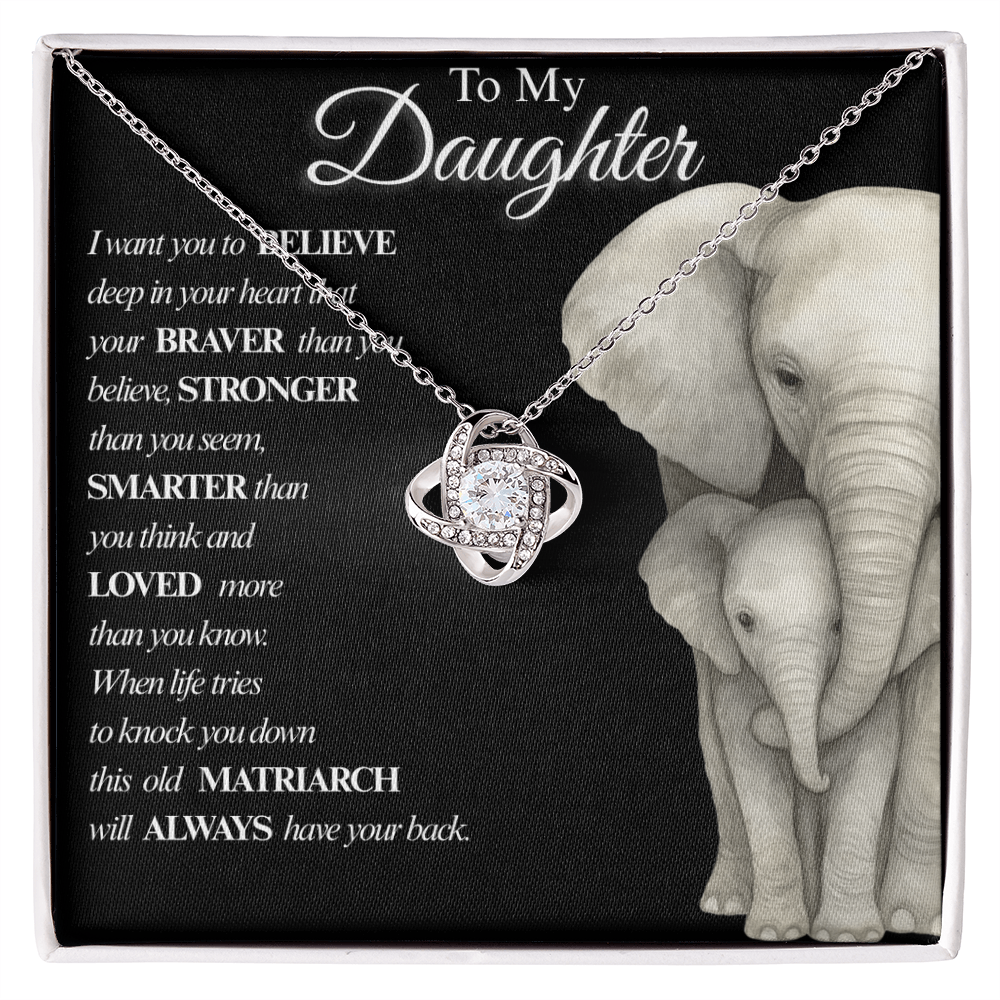 To My Daughter- Always  Love Knot Necklaces