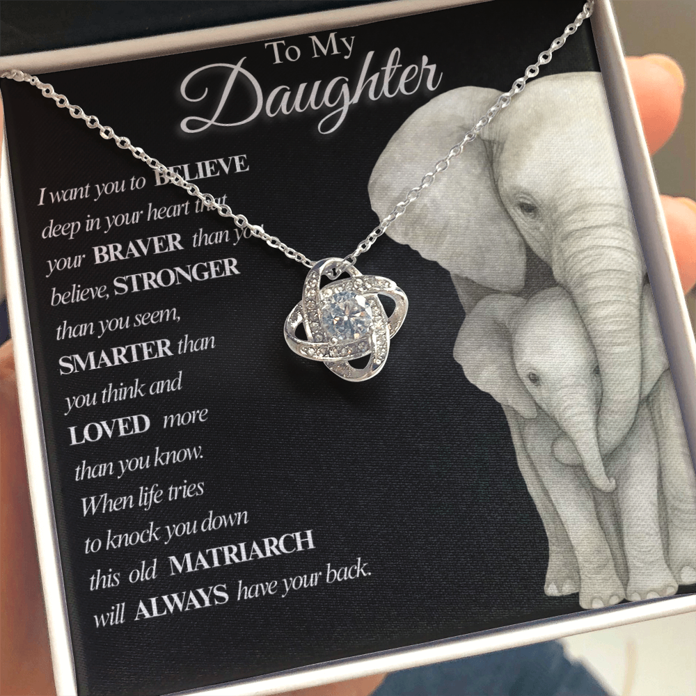 To My Daughter- Always  Love Knot Necklaces