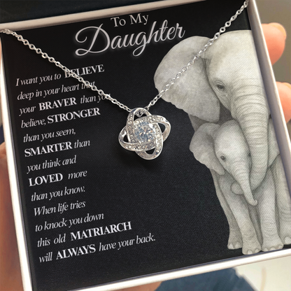 To My Daughter- Always  Love Knot Necklaces