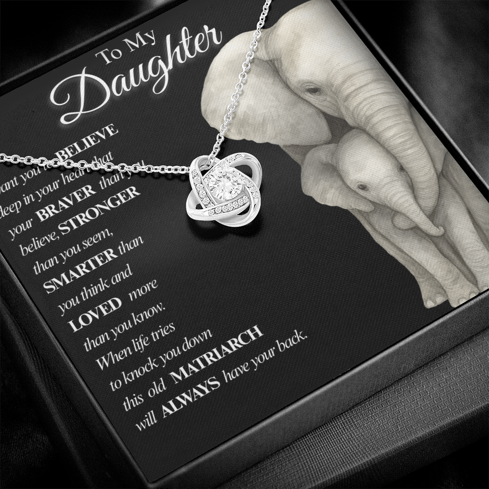 To My Daughter- Always  Love Knot Necklaces