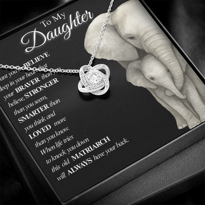 To My Daughter- Always  Love Knot Necklaces