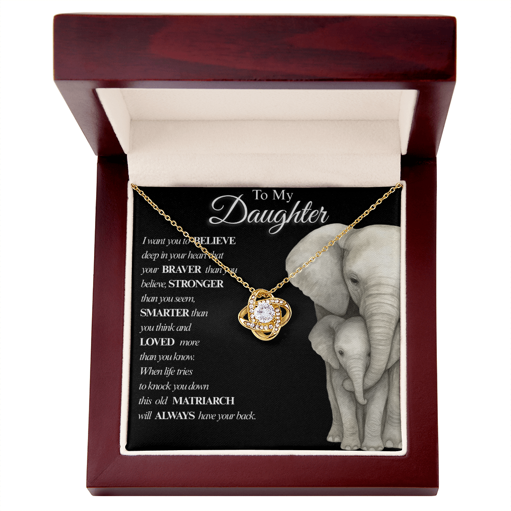 To My Daughter- Always  Love Knot Necklaces