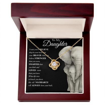 To My Daughter- Always  Love Knot Necklaces