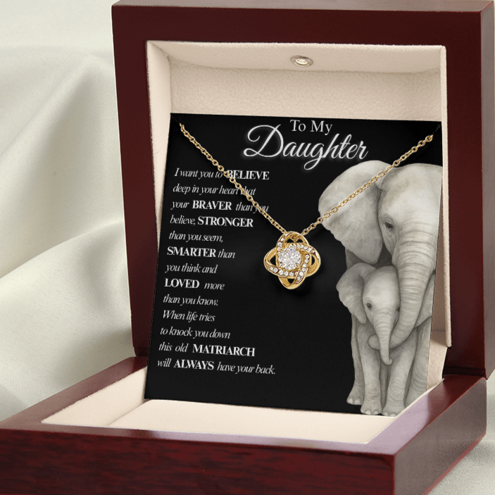 To My Daughter- Always  Love Knot Necklaces