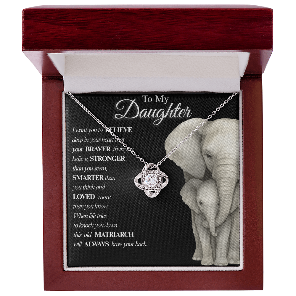 To My Daughter- Always  Love Knot Necklaces