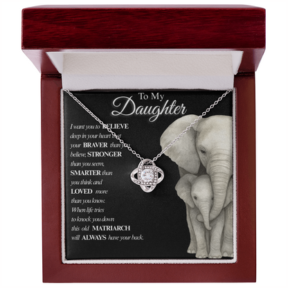 To My Daughter- Always  Love Knot Necklaces