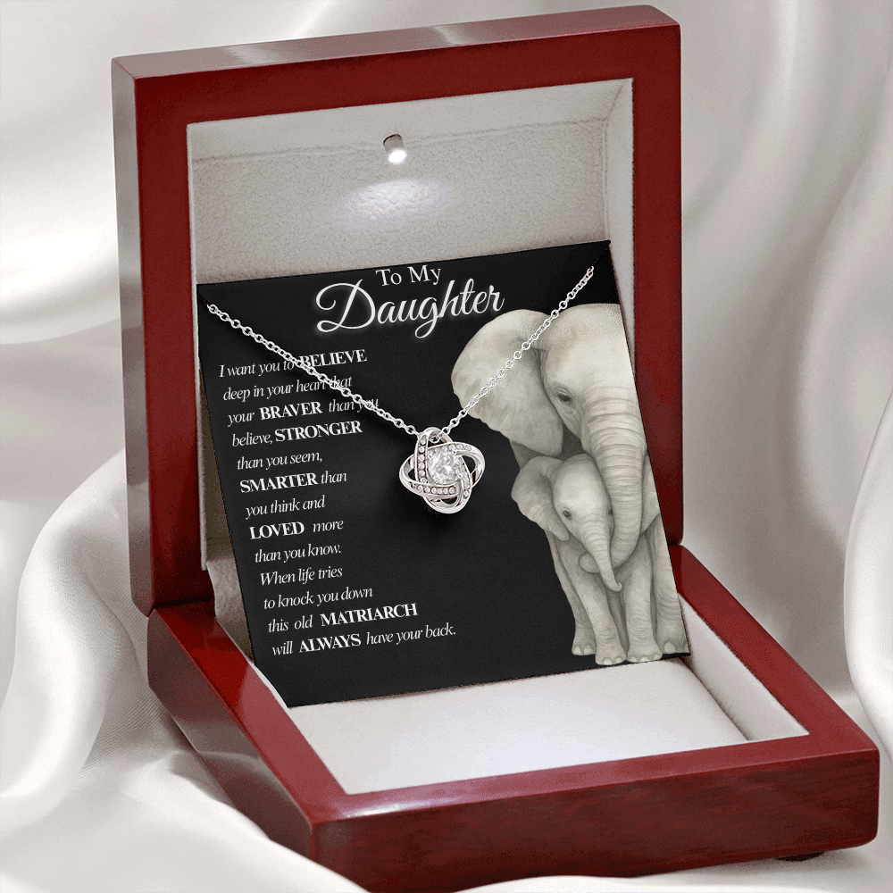 To My Daughter- Always  Love Knot Necklaces