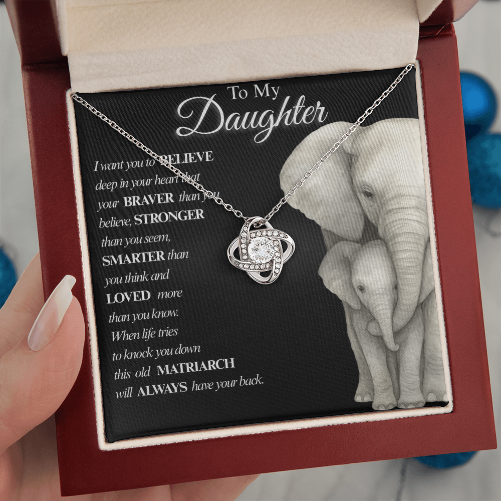 To My Daughter- Always  Love Knot Necklaces