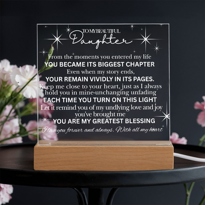 To My Beautiful Daughter -Acrylic  Keepsake Plaque