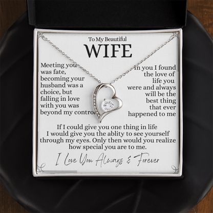 To My Beautiful Wife- Forever Love Pendant Necklace