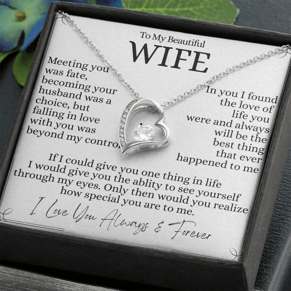 To My Beautiful Wife- Forever Love Pendant Necklace