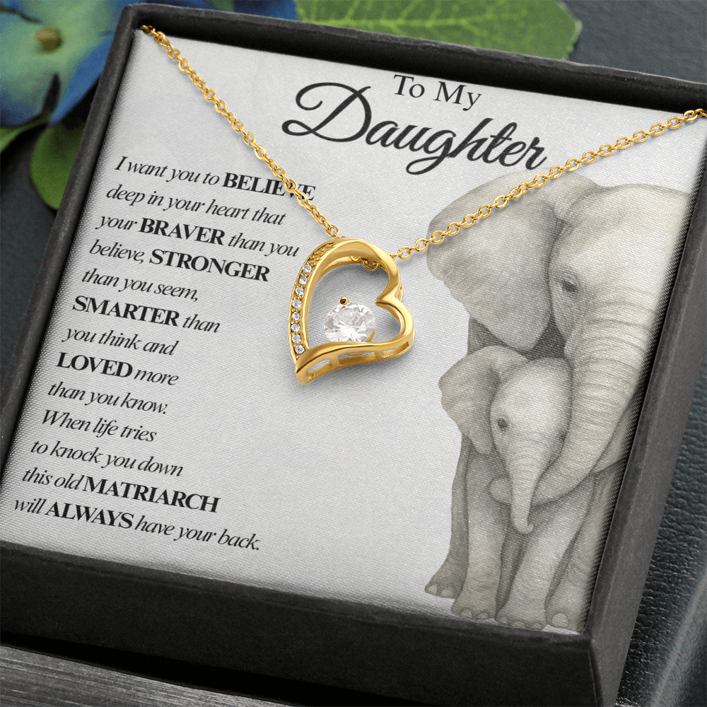 I BELIEVE IN YOU- ELEPHANTS EMBRACE NECKLACE
