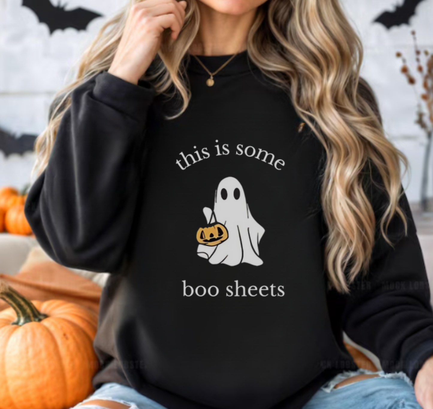 Halloween Ghost Sweatshirt - Funny Boo Sheets Design