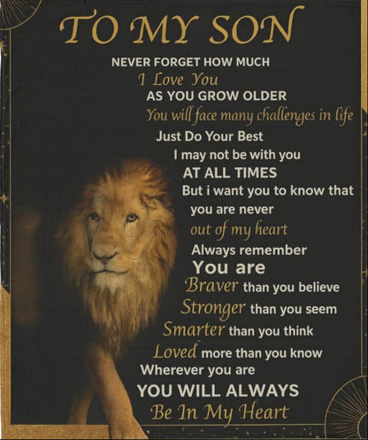 To My Son Lion Blanket  {50" x 60"}