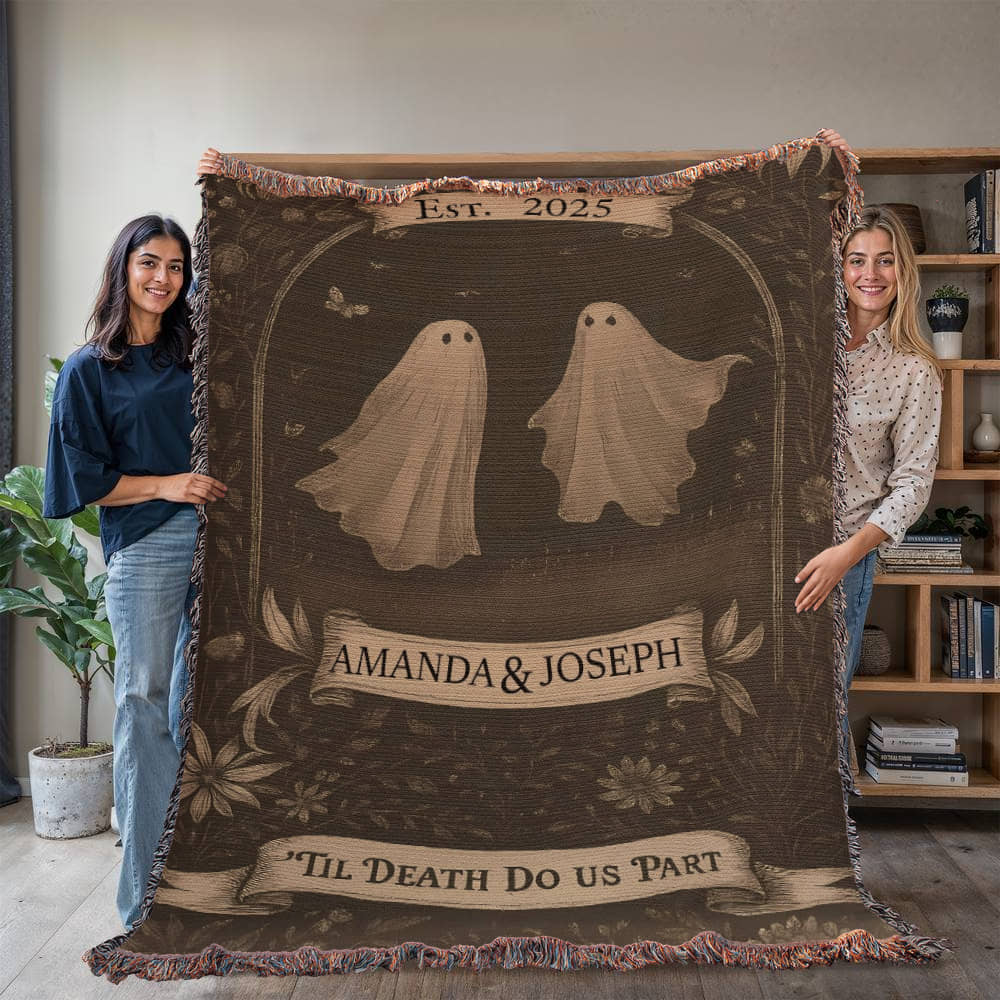 Til' Deaths Do Us Part Personalized Woven Blanket