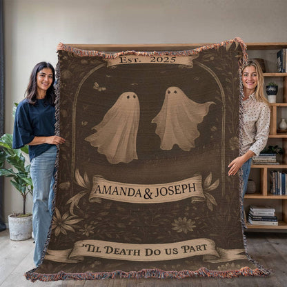 Til' Deaths Do Us Part Personalized Woven Blanket