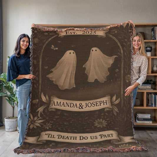 Til' Deaths Do Us Part Personalized Woven Blanket
