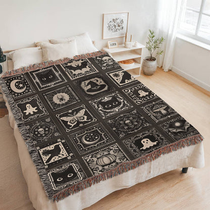 Halloween Tile  Heirloom Woven Blanket (Portrait)