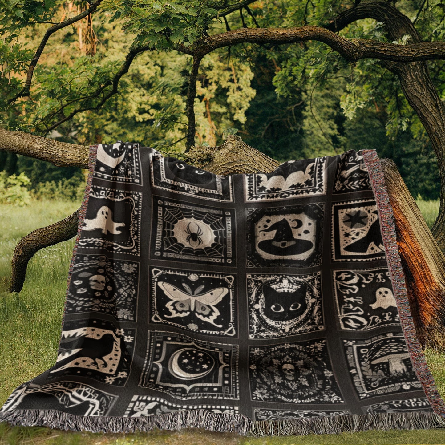 Halloween Tile  Heirloom Woven Blanket (Portrait)