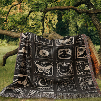 Halloween Tile  Heirloom Woven Blanket (Portrait)