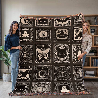 Halloween Tile  Heirloom Woven Blanket (Portrait)