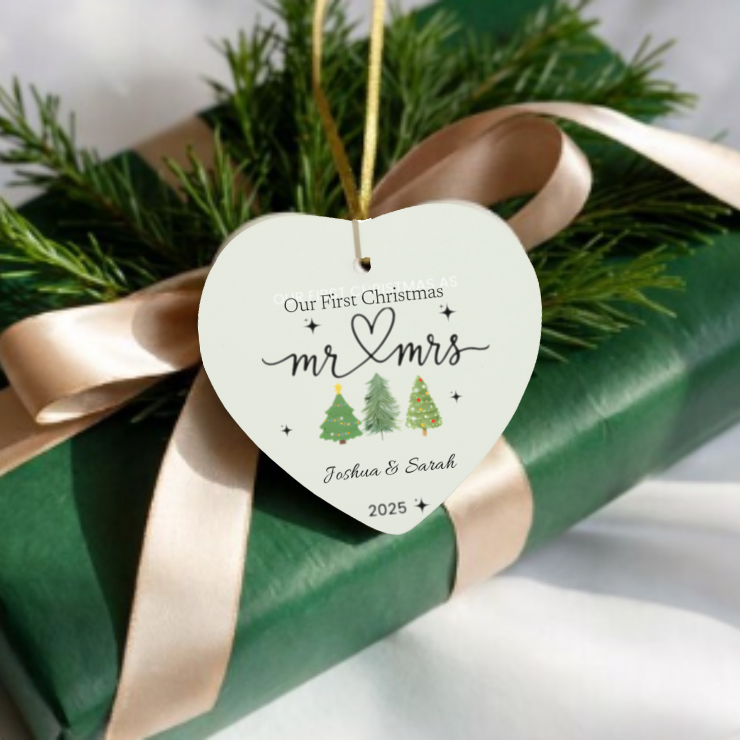 Our First  Christmas Heart Ornament